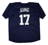 Jace Jung Detroit Signed Navy Baseball Jersey BAS