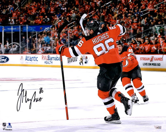 Jack Hughes Signed 16x20 New Jersey Devils 1st NHL Goal Photo Fanatics Sports Integrity