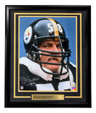 Jack Lambert Signed Framed 16x20 Pittsburgh Steelers Photo HOF 90 BAS