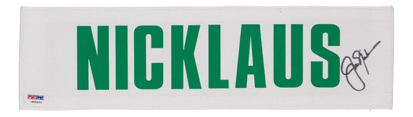 Jack Nicklaus Signed PGA Golf Caddy Nameplate PSA LOA