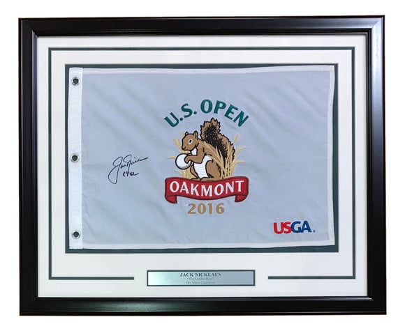 Jack Nicklaus Signed Framed 2016 US Open Golf Flag 1962 Inscribed BAS AC22574 Sports Integrity