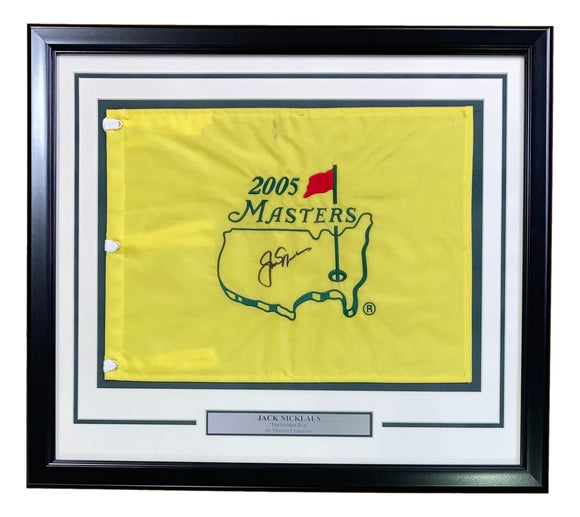 Jack Nicklaus Signed Framed 2005 Masters Golf Flag BAS AC22578 Sports Integrity
