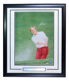 Jack Nicklaus Signed Framed 16x20 PGA Sand Golf Photo Steiner+Golden Bear Holos