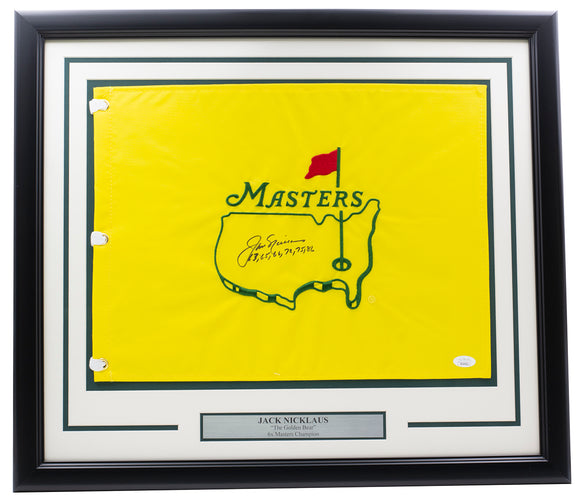 Jack Nicklaus Signed Framed Masters Golf Flag w/ Years JSA LOA XX26502 Sports Integrity