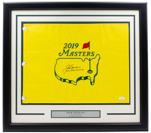 Jack Nicklaus Signed Framed 2019 Masters Golf Flag w/ Years JSA LOA XX02812 Sports Integrity