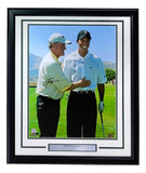 Jack Nicklaus Signed Framed 16x20 PGA Golf Photo w/ Tiger Woods Fanatics