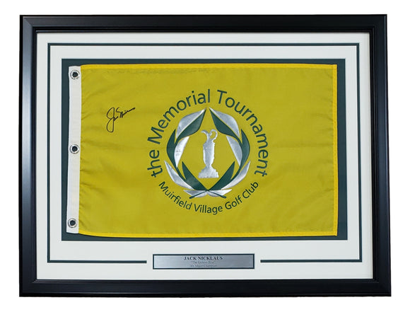 Jack Nicklaus Signed Framed The Memorial Tournament Golf Flag BAS AC22575