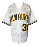 Jacob Misiorowski Milwaukee Signed White Baseball Jersey Prova Hologram