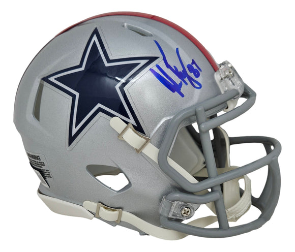 Jake Ferguson Signed Dallas Cowboys Throwback Mini Speed Helmet BAS ITP