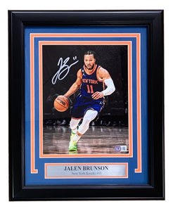 Jalen Brunson Signed Framed 8x10 New York Knicks Photo BAS ITP