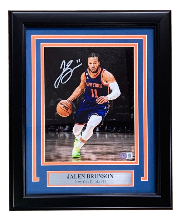 Jalen Brunson Signed Framed 8x10 New York Knicks Photo BAS ITP Sports Integrity