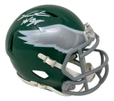 Jalen Carter Signed Philadelphia Eagles Kelly Green Mini Speed Helmet JSA ITP