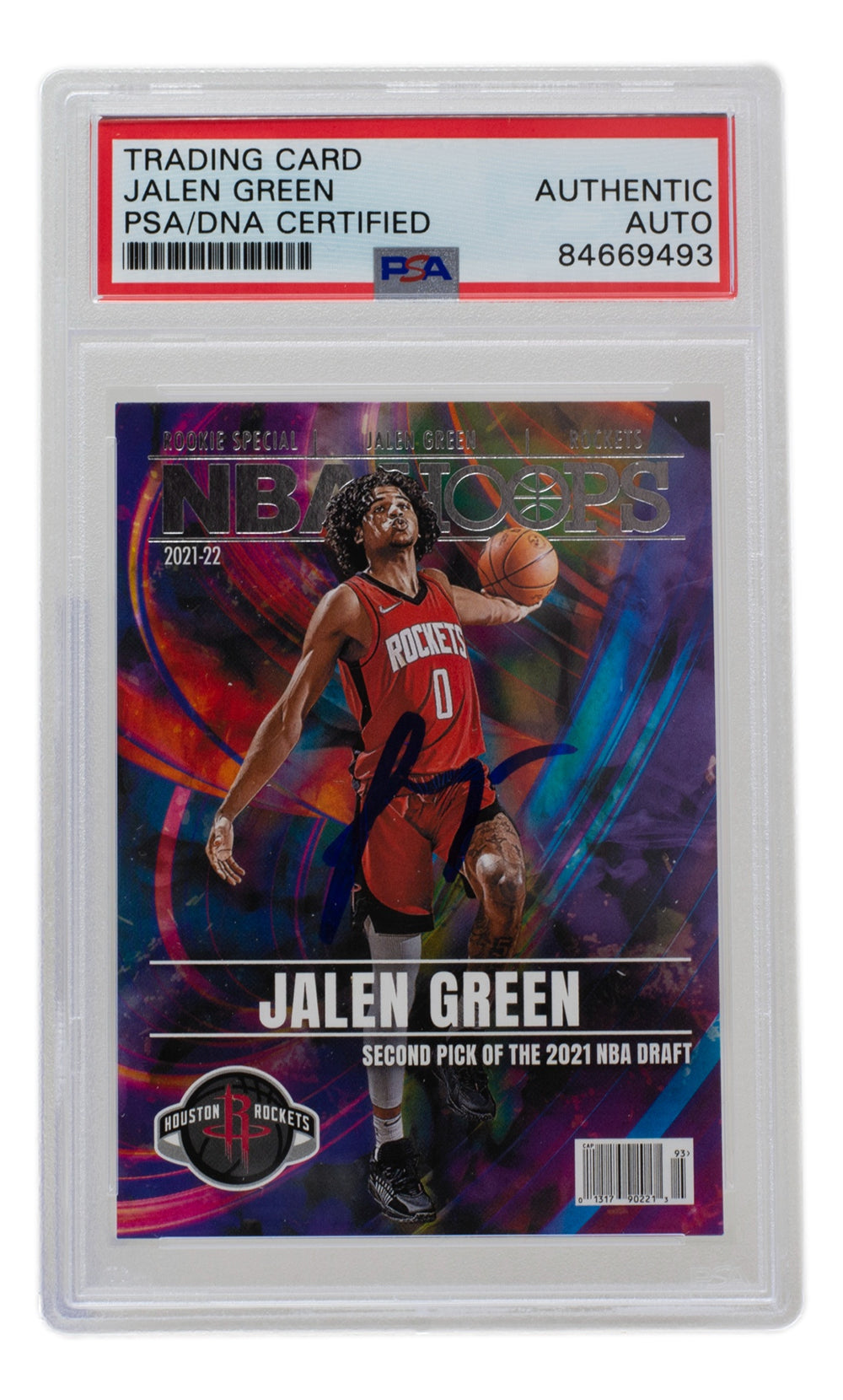 Jalen Green Signed Rockets 2021 NBA Hoops Special Rookie Card #RS2
