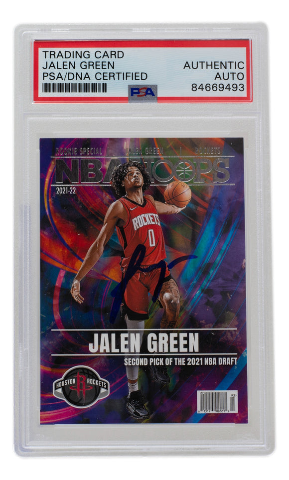 Jalen Green Signed Houston Rockets 2021 NBA Hoops Special Rookie Card #RS2 PSA/DNA Sports Integrity