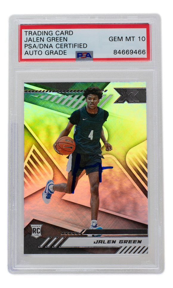 Jalen Green Signed Rockets 2021 Panini Chronicles XR Rookie Card #164 PSA 10