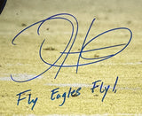 Jalen Hurts Signed 16x20 Eagles Scramble Photo Fly Eagles Fly JSA
