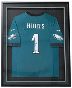 Jalen Hurts Signed Framed Philadelphia Eagles Green Nike Game Jersey BAS+Hurts