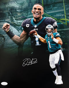 Jalen Hurts Signed Philadelphia Eagles 11x14 Football Collage Photo JSA ITP Sports Integrity