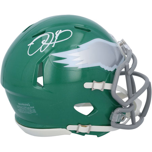 Jalen Hurts Signed Philadelphia Eagles Kelly Green Mini Speed Helmet Fanaticx