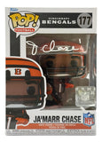 The Sports Integrity Ja'Marr Chase Signed Cincinnati Bengals Funko Pop #177 BAS comes boxed, with his autograph on the window and official NFL and authenticity stickers.