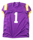 Ja'Marr Chase LSU Signed Purple Pro-Cut Football Jersey BAS