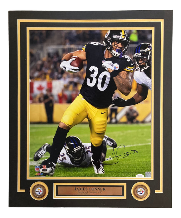 James Conner Signed Matted 16x20 Pittsburgh Steelers Photo JSA Hologram