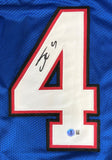 James Cook Buffalo Signed Blue Pro Cut Football Jersey BAS