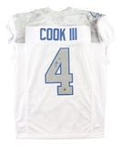 James Cook Buffalo Signed White Pro Cut Football Jersey BAS