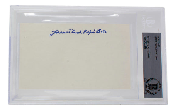 James Cool Papa Bell Signed Slabbed Index Card BAS Sports Integrity