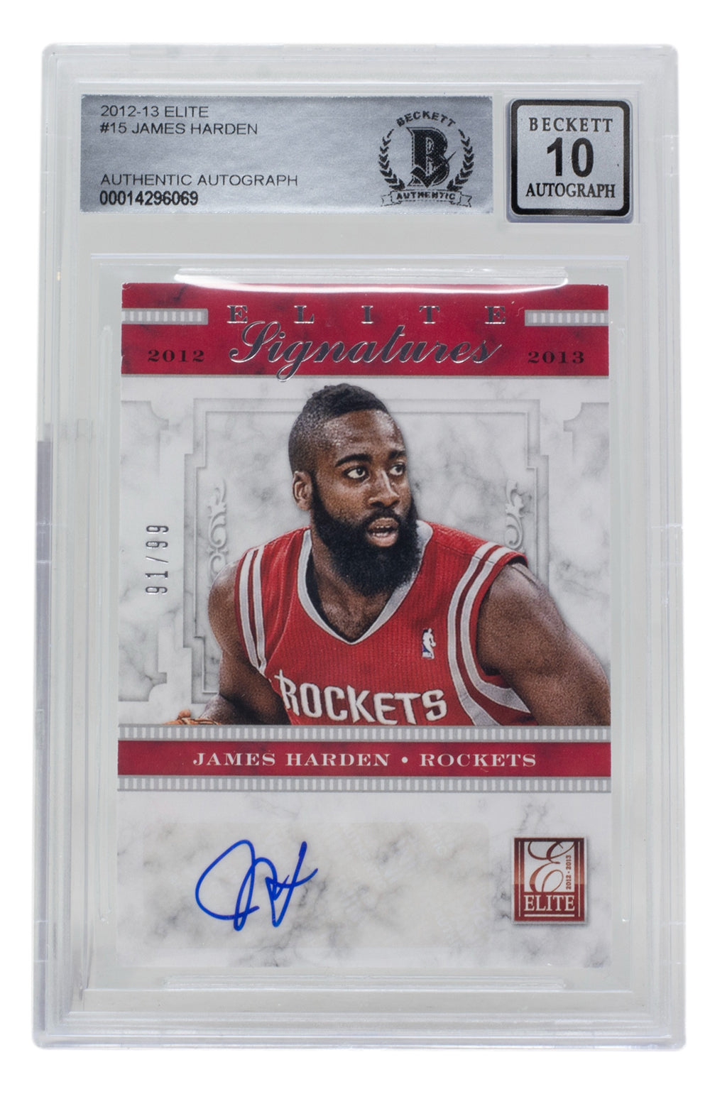 James Harden Autographed and Framed Red Houston Rockets Jersey