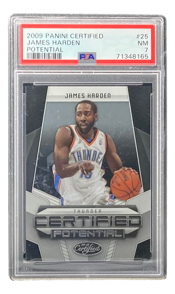 James Harden OKC Thunder 2009 Panini Certified Potential #25 199/500 RC PSA/DNA NM7 Sports Integrity
