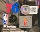 James Harden Signed 16x20 Philadelphia 76ers White Jersey Photo BAS ITP