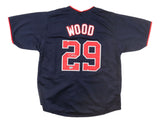 James Wood Washington Signed Navy Baseball Jersey BAS
