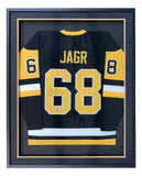 Jaromir Jagr Signed Framed Custom Black Pro-Style Hockey Jersey BAS ITP
