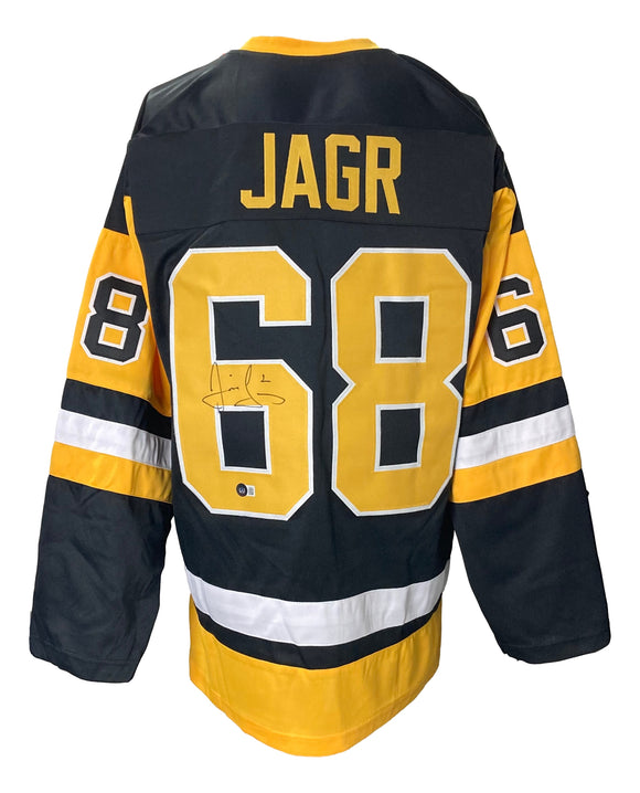 Jaromir Jagr Signed Custom Black Pro-Style Hockey Jersey BAS ITP