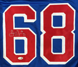 Jaromir Jagr New York Signed Blue Hockey Jersey JSA QR