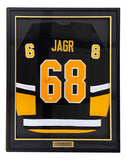 Jaromir Jagr Pittsburgh Signed Framed Black Hockey Jersey JSA QR