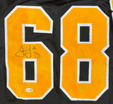 Jaromir Jagr Pittsburgh Signed Black Hockey Jersey JSA QR
