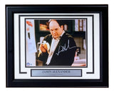 Sports Integrity Jason Alexander Signed Framed 8x10 Seinfeld Photo (BAS BB36634), featuring Jason as George Costanza holding a banana in a kitchen, with autograph and plaque.