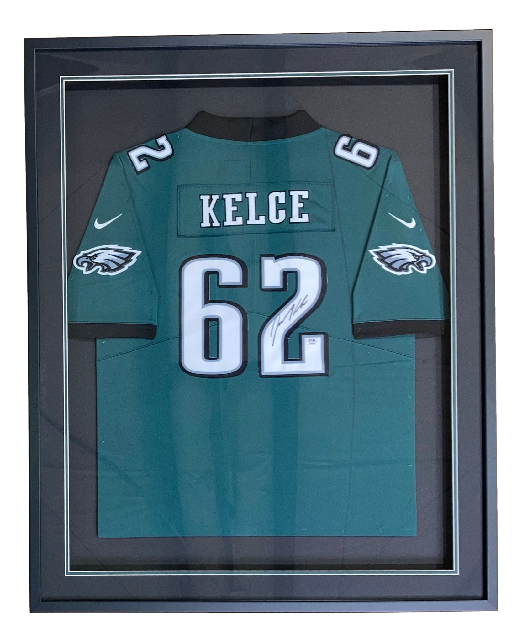 Jason Kelce Signed Framed Philadelphia Eagles Green Nike Football Jers –  Sports Integrity