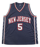 Jason Kidd New Jersey Signed Navy Basketball Jersey BAS