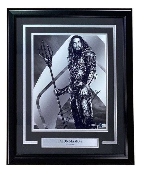 Jason Mamoa Signed Framed 11x14 Aquaman Photo BAS