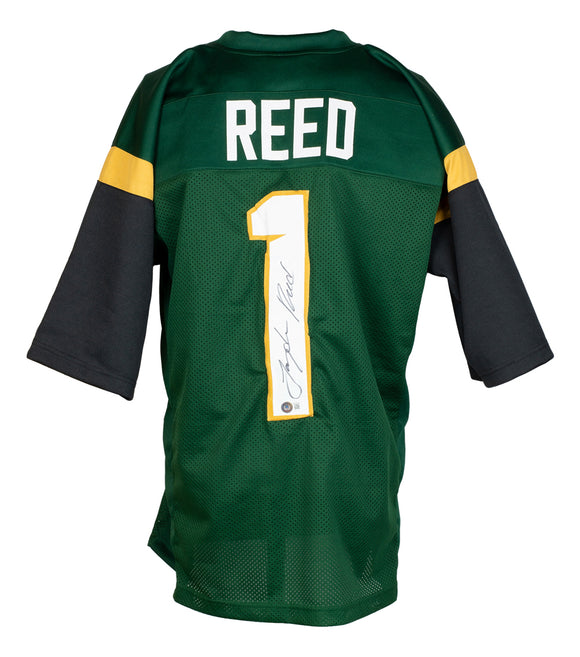 Jayden Reed Signed Custom Green College Style Football Jersey BAS Sports Integrity