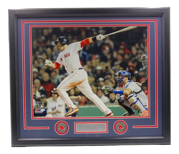 JD Martinez Framed 16x20 Boston Red Sox Photo w/ Laser Engraved Signature Sports Integrity