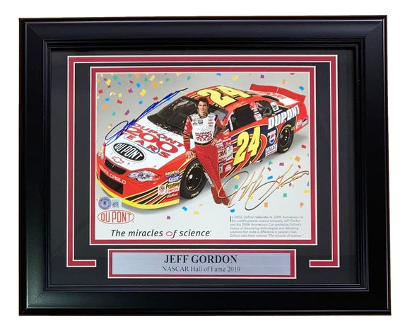 Jeff Gordon Signed Framed 8x10 NASCAR Photo BAS