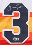 Jeremy Pena Houston Signed Throwback White Baseball Jersey BAS