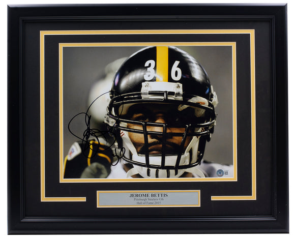 Jerome Bettis Signed Framed Pittsburgh Steelers 11x14 Football Photo BAS