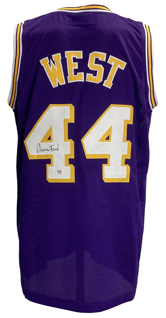 Jerry West Signed Purple Basketball Jersey PSA ITP Sports Integrity