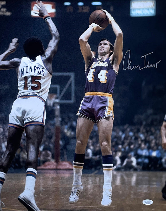 Jerry West Signed 16x20 Los Angeles Lakers Shooting Photo JSA