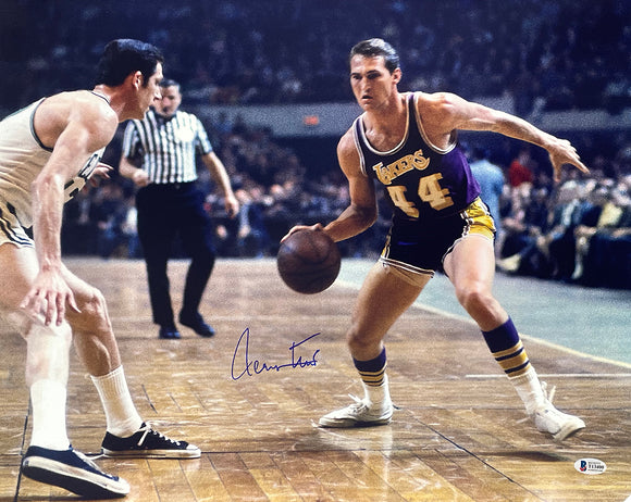 Jerry West Signed 16x20 Los Angeles Lakers Photo BAS Hologram